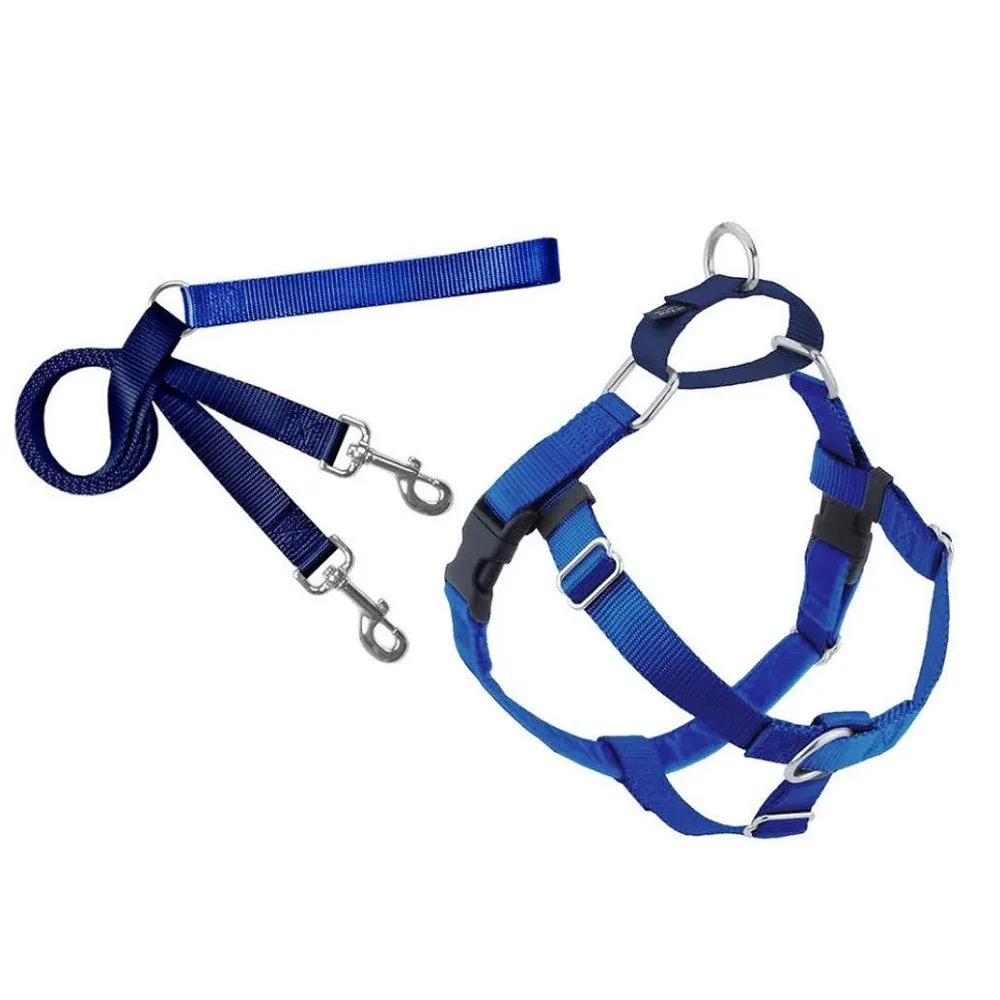 2 Hounds Design Freedom No-Pull Dog Harness & Leash - Royal Blue/Navy Blue