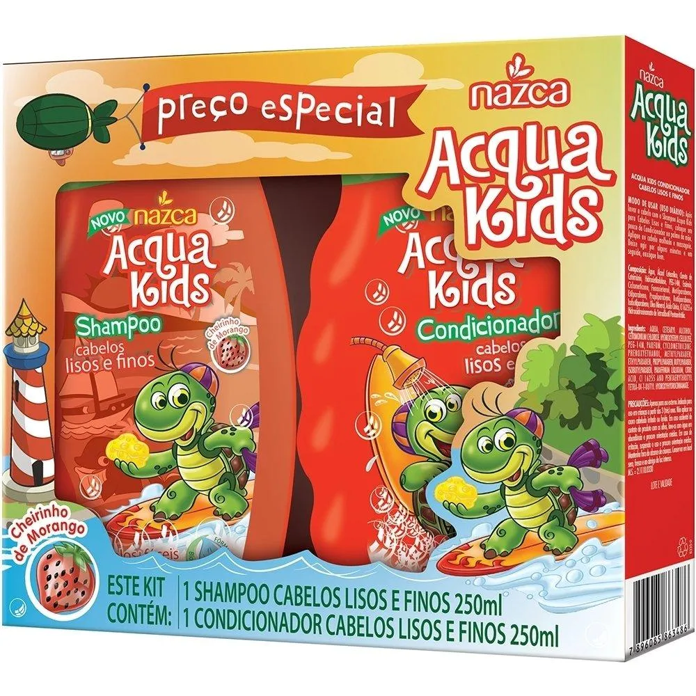 Acqua Kids Lisos Straight Hair Maintenance Treatment Vegan Kit 2x250ml - Nazca