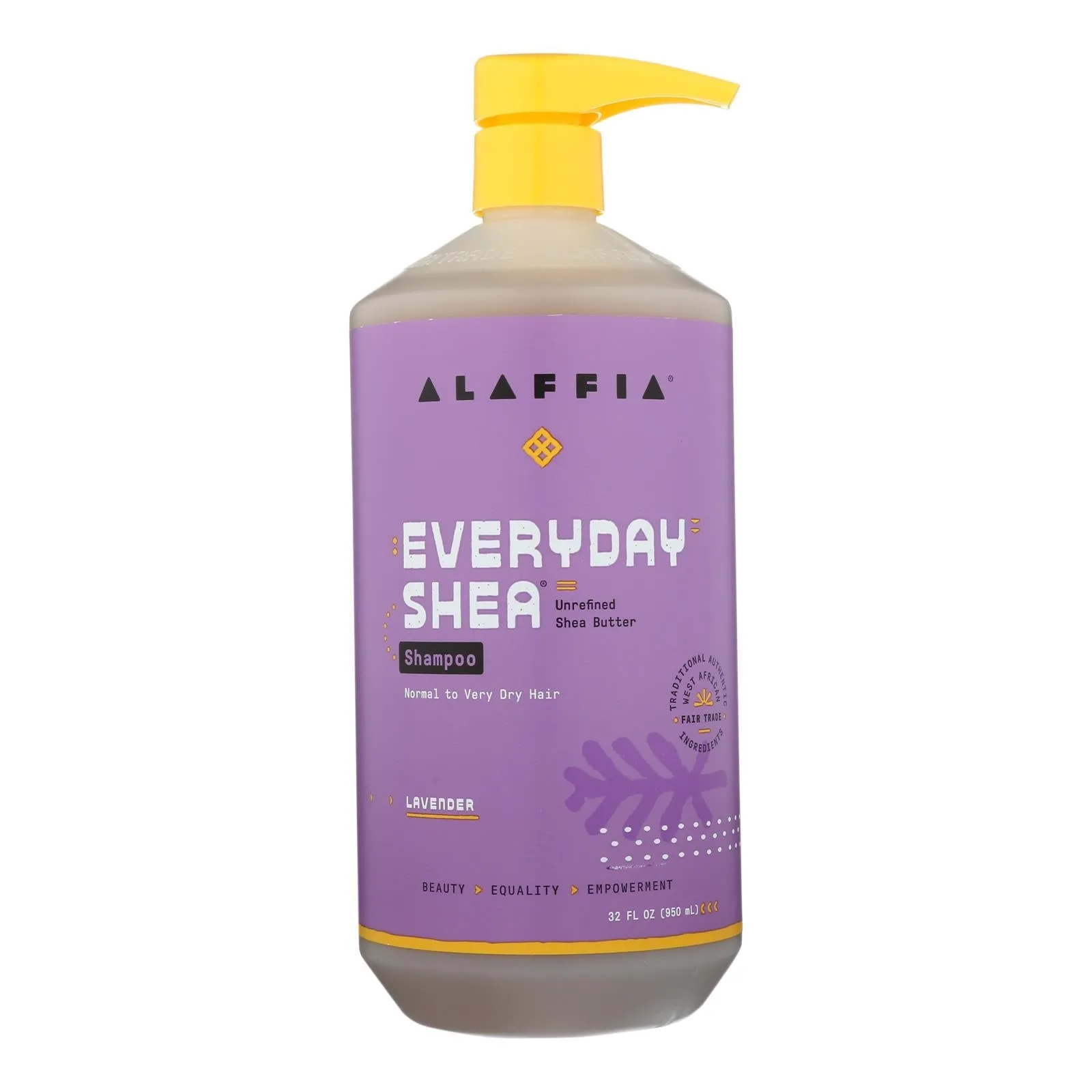 Alaffia Lavender Shea Shampoo for Silky, Soft Hair (32 Oz.)