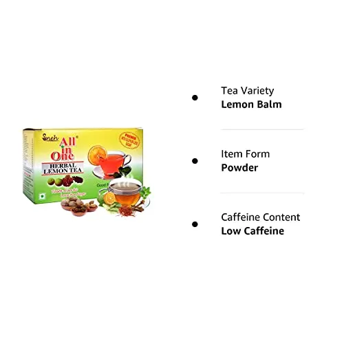 All In One Herbal Lemon Tea Premix With Sulphur Less Sugar(25 Pouches), 200 Grams