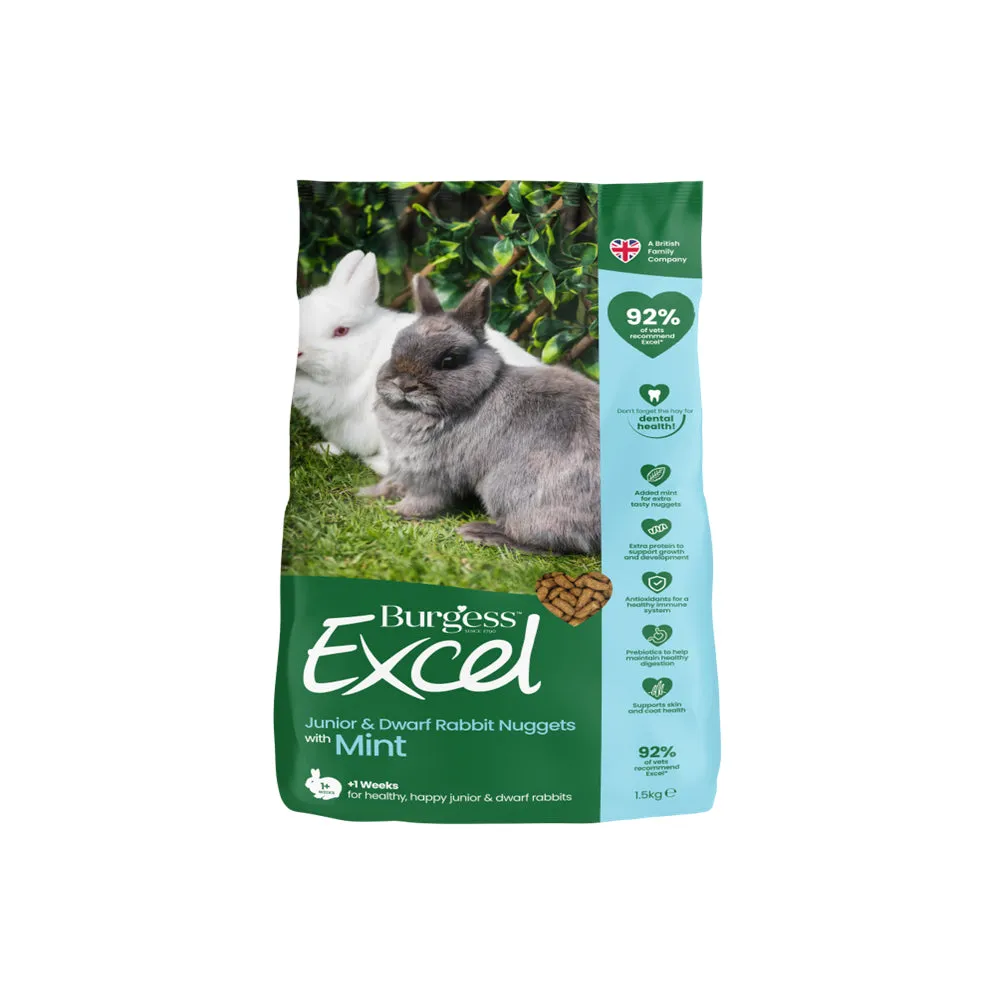 Burgess Excel Rabbit Junior & Dwarf Nuggets with Mint 1.5kg