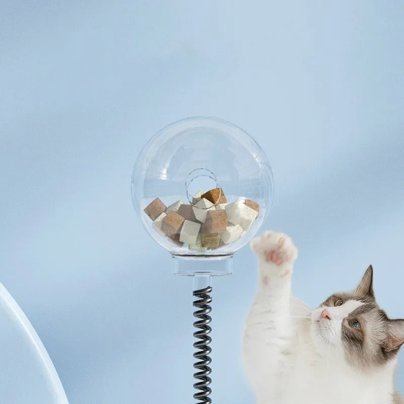 Cat Leakage Food 2 In 1 Toys Turntable Ball Toys Kitten Funny Cat Training Spring Ball Cat Supplies Pet Products