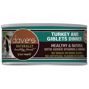 Dave's Pet Food Naturally Healthy Grain-Free Turkey & Giblets Dinner Canned Cat Food 5.5-oz