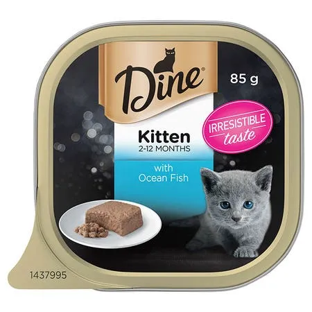 Dine Classic Collection With Tender Chicken and Ocean Fish Multipack Wet Kitten Food 85g x 28