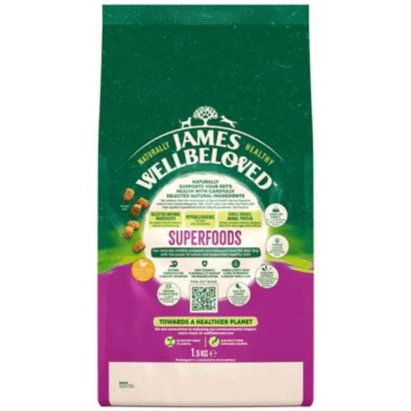 James Wellbeloved Superfood Adult Samll Breed Turkey Kale & Quinoa 1.5kg