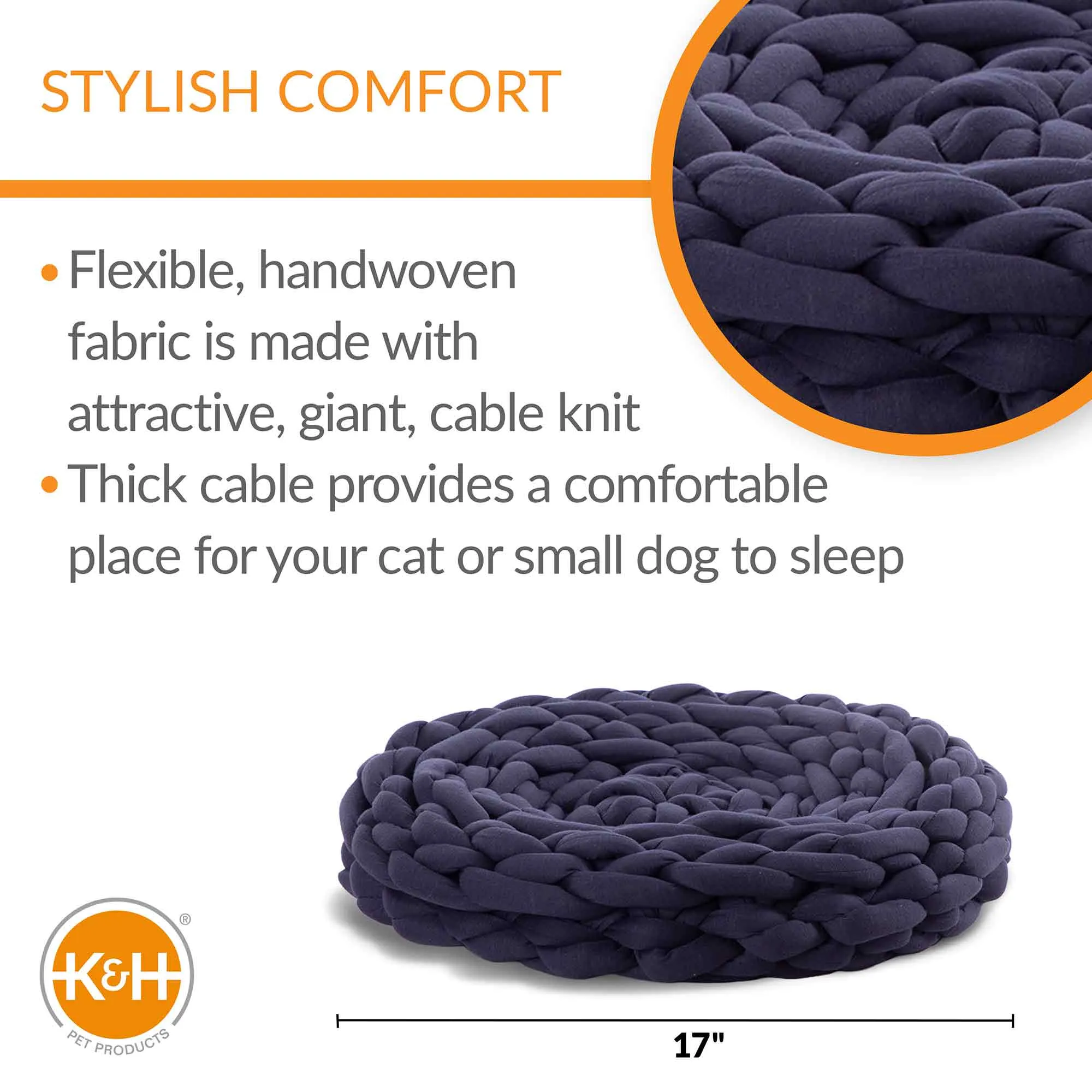 K&H Pet Products Knitted Pet Bed, 17"