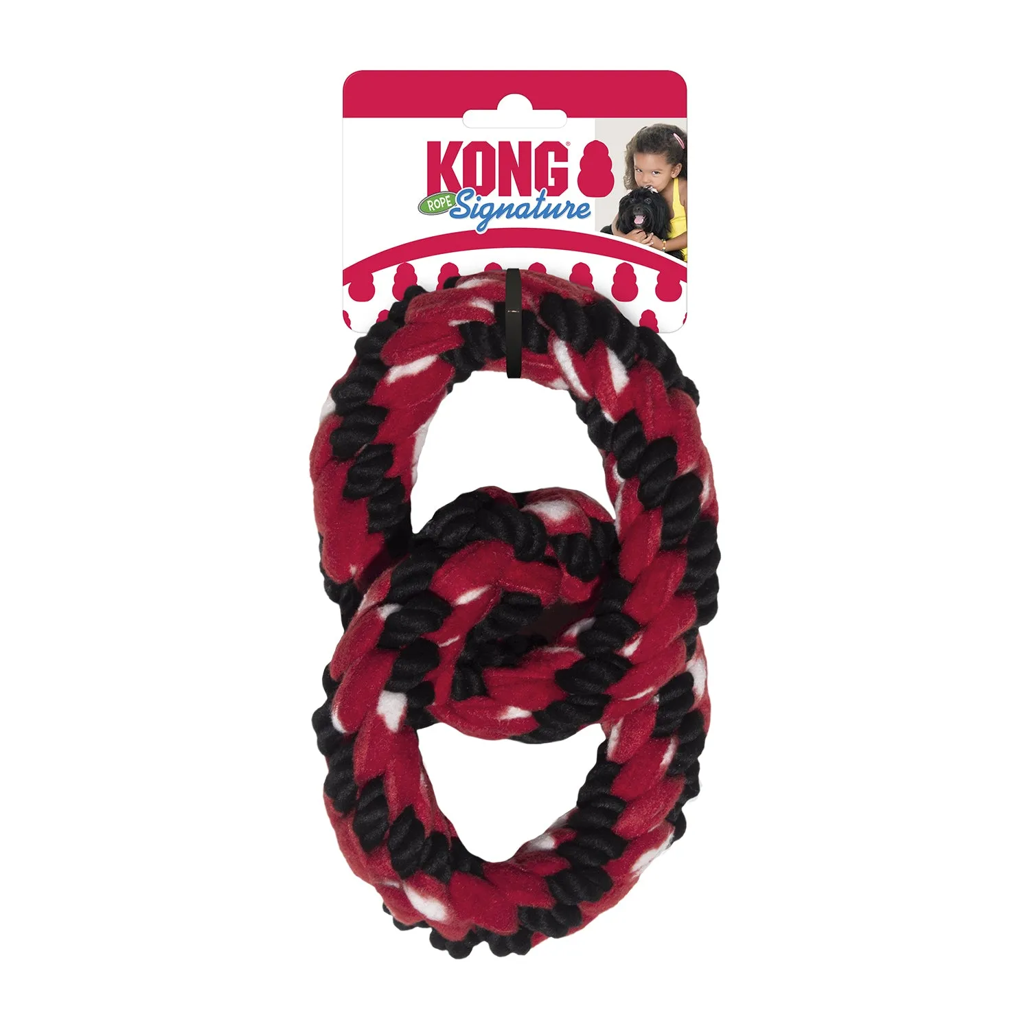 KONG Signature Rope Double Ring Tug Dog Toy