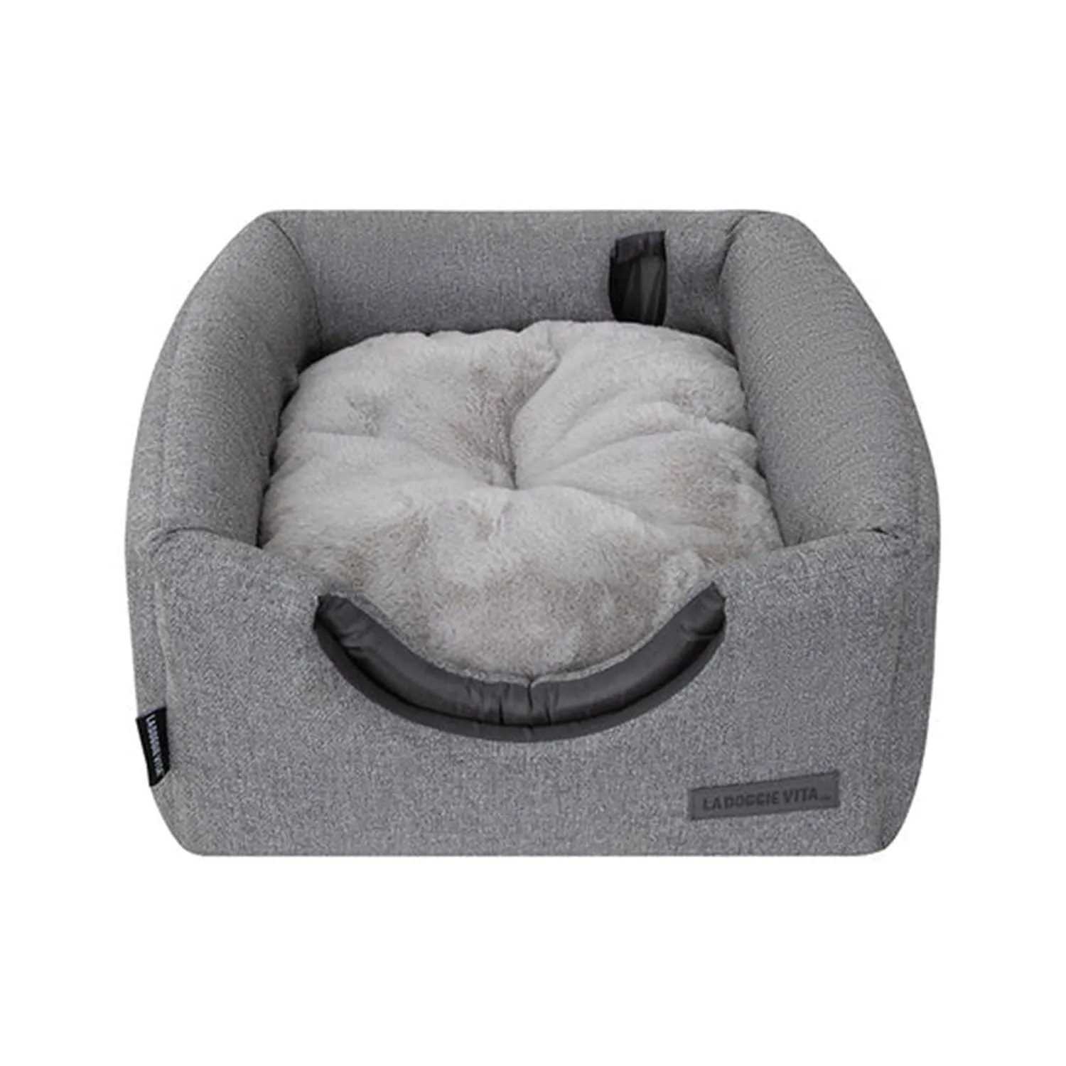 La Doggie Vita Como Grey Cat Cube with Pom Pom