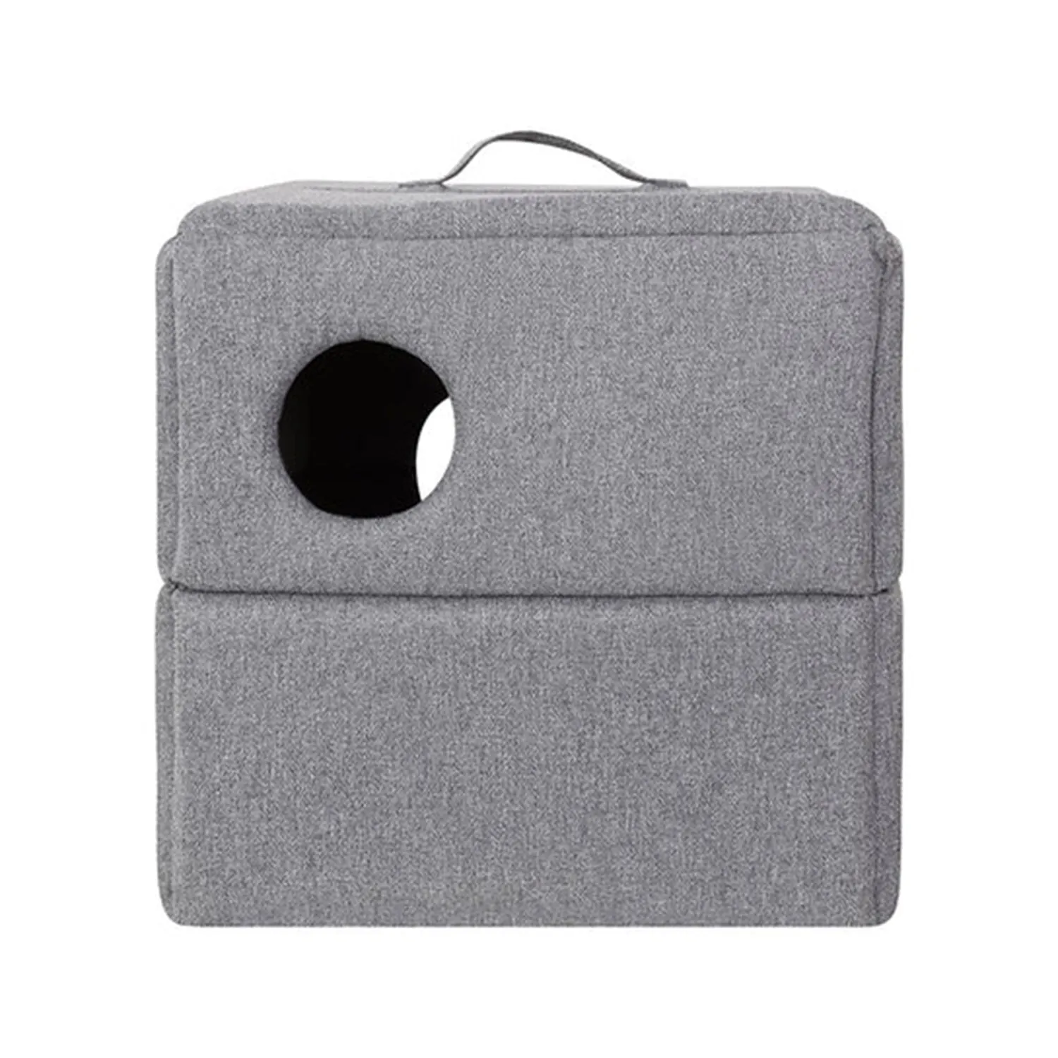 La Doggie Vita Como Grey Cat Cube with Pom Pom