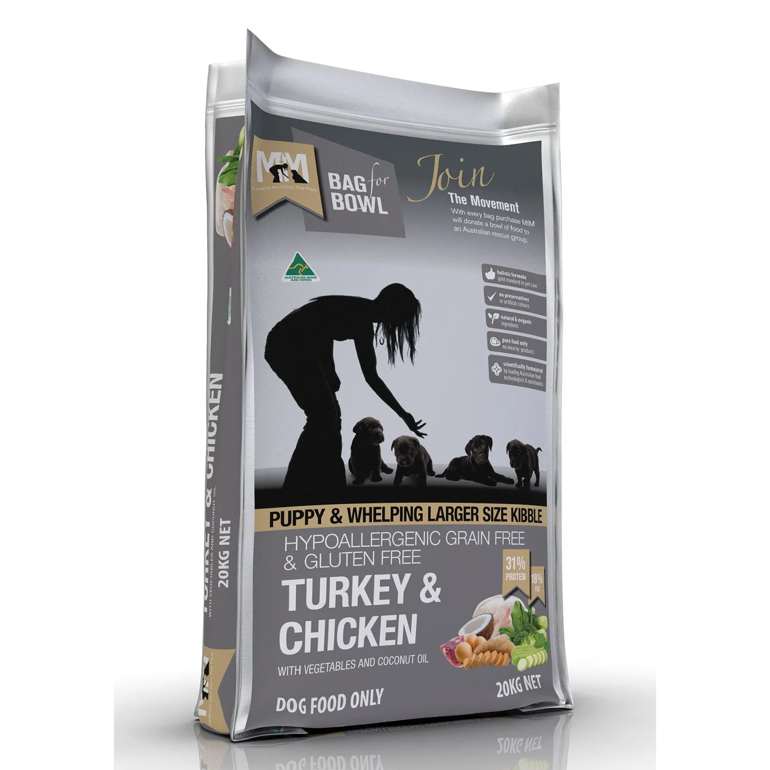 Meals for Mutts Grain Free Turkey & Chicken Puppy Dry Dog Food