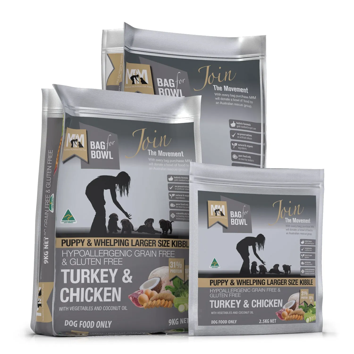 Meals for Mutts Grain Free Turkey & Chicken Puppy Dry Dog Food