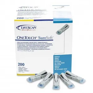 OneTouch Suresoft 02113902 Regular Disposable Lancing Device 21G. Box of 200.