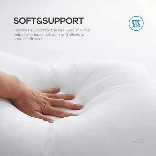 Perfect Sleeper 16x24 Inch Set of 4 Pillows, Soft Density for Stomach and Back Sleepers, Standard, Pack of 4, White, 41 x 61 cm - Plain White