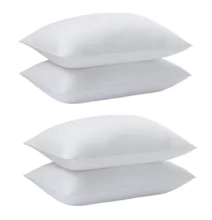 Perfect Sleeper 16x24 Inch Set of 4 Pillows, Soft Density for Stomach and Back Sleepers, Standard, Pack of 4, White, 41 x 61 cm - Plain White