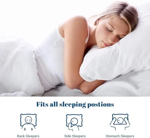 Perfect Sleeper 16x24 Inch Set of 4 Pillows, Soft Density for Stomach and Back Sleepers, Standard, Pack of 4, White, 41 x 61 cm - Plain White