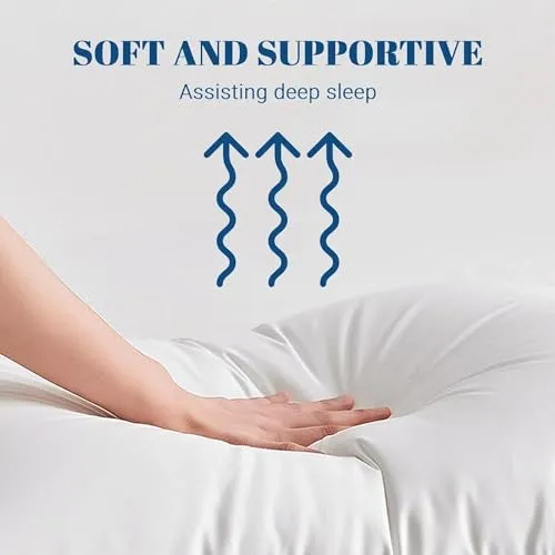 Perfect Sleeper 20x26 Inch Set of 6 Pillows, Soft Density for Stomach and Back Sleepers, Standard, Pack of 6, White, 51 x 66 cm - Plain White