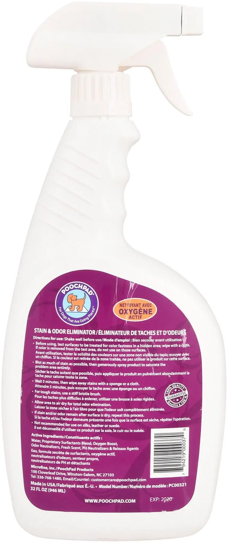 Powerful PoochPad Stain and Odor Eliminator - 32 oz. Deep Cleaning Solution for Pets