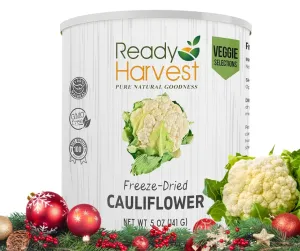 Ready Harvest Freeze-Dried Whole Food Cauliflower - 30 Year Shelf Life - #10 Can