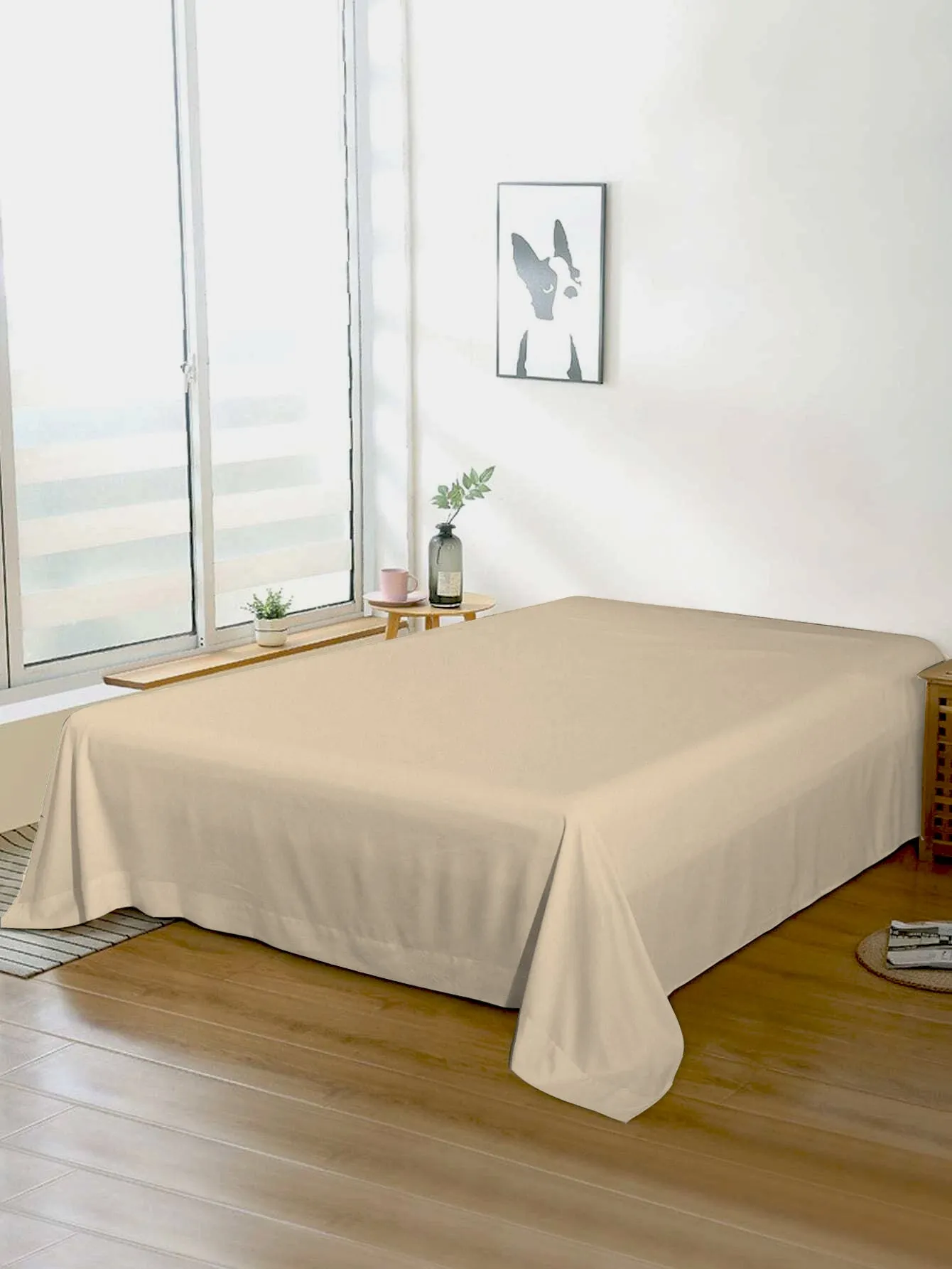 Rest Super Soft King Flat Sheet 220x240cm-Beige