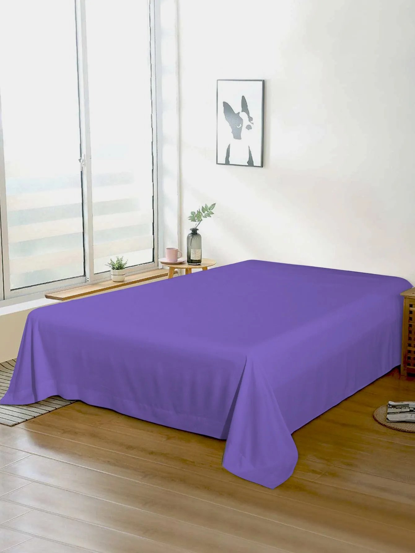 Rest Super Soft Super King Flat Sheet 240x260cm-Violet