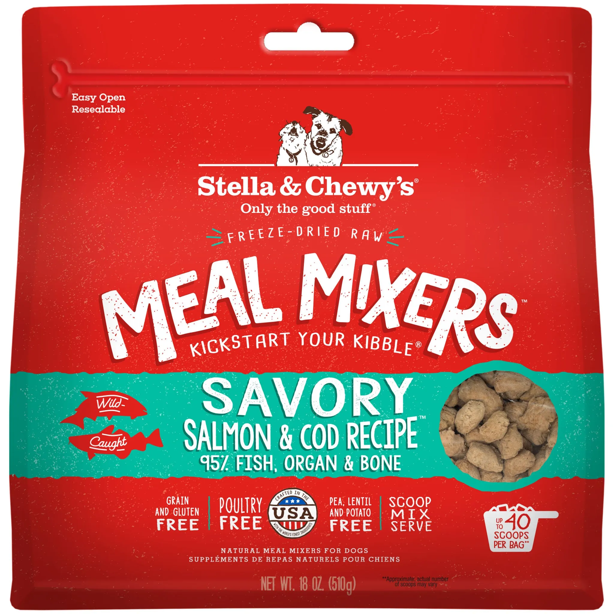 Stella & Chewy's Meal Mixers Salmon & Cod Dog Food Topper - 18oz