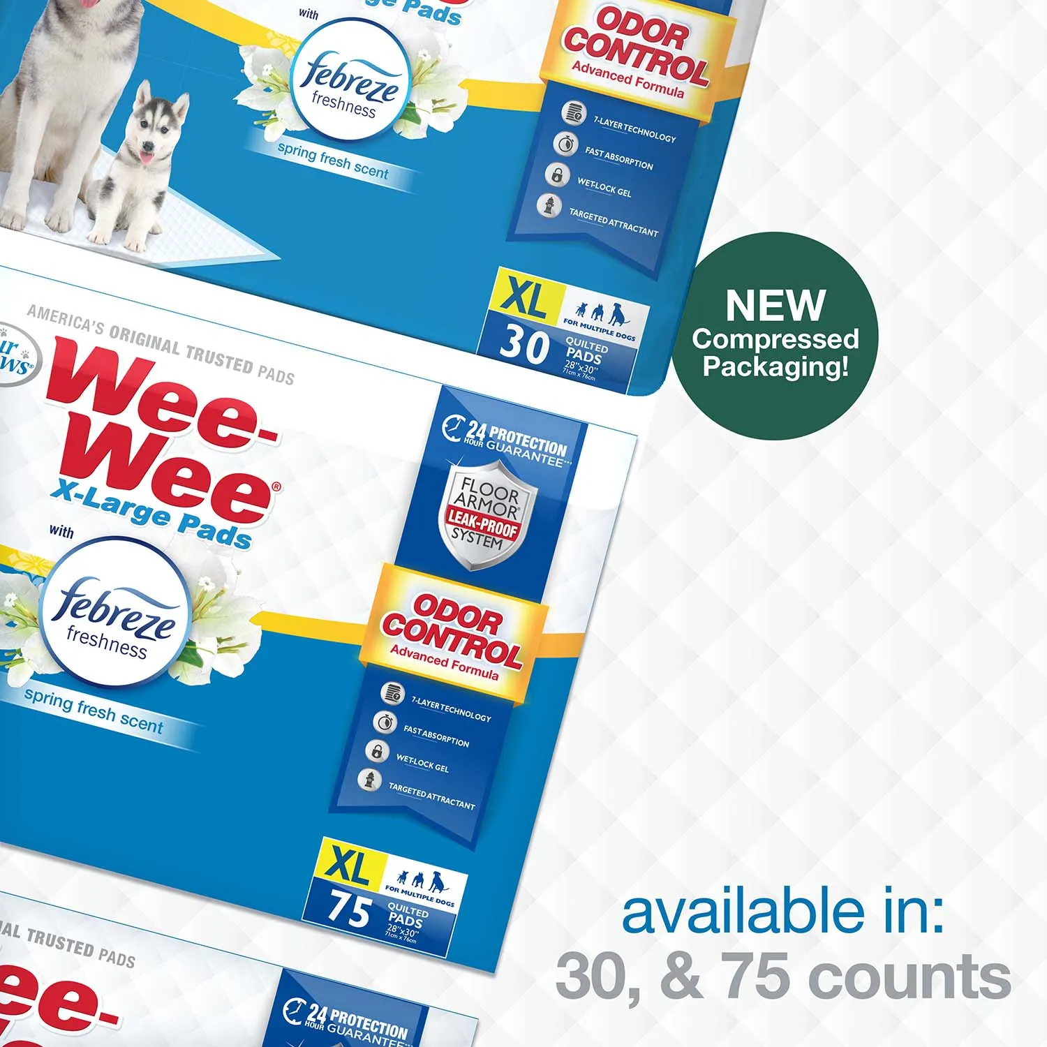 Wee-Wee Odor Control X-Large Dog Pads with Febreze Freshness