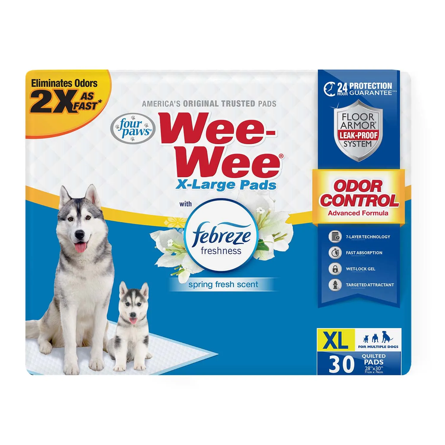 Wee-Wee Odor Control X-Large Dog Pads with Febreze Freshness