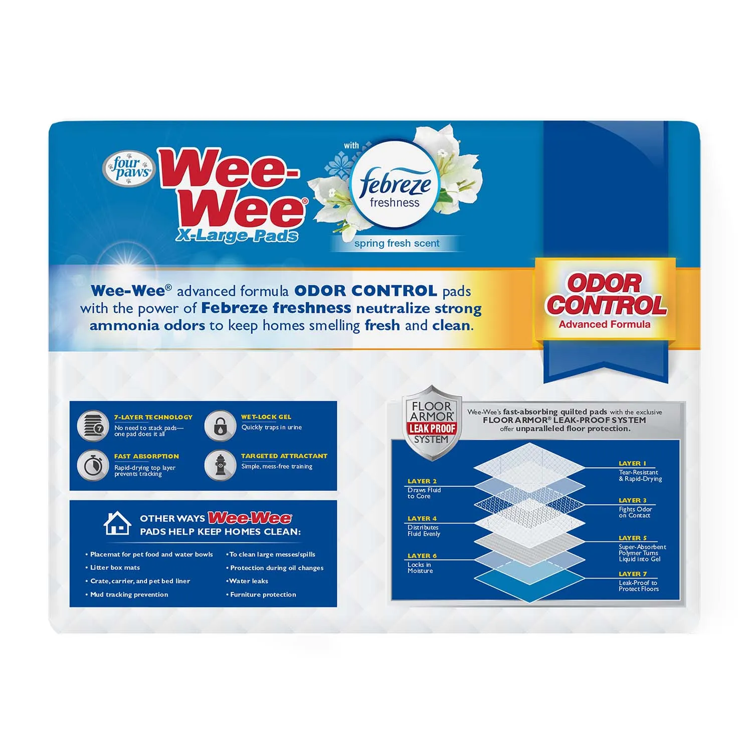 Wee-Wee Odor Control X-Large Dog Pads with Febreze Freshness