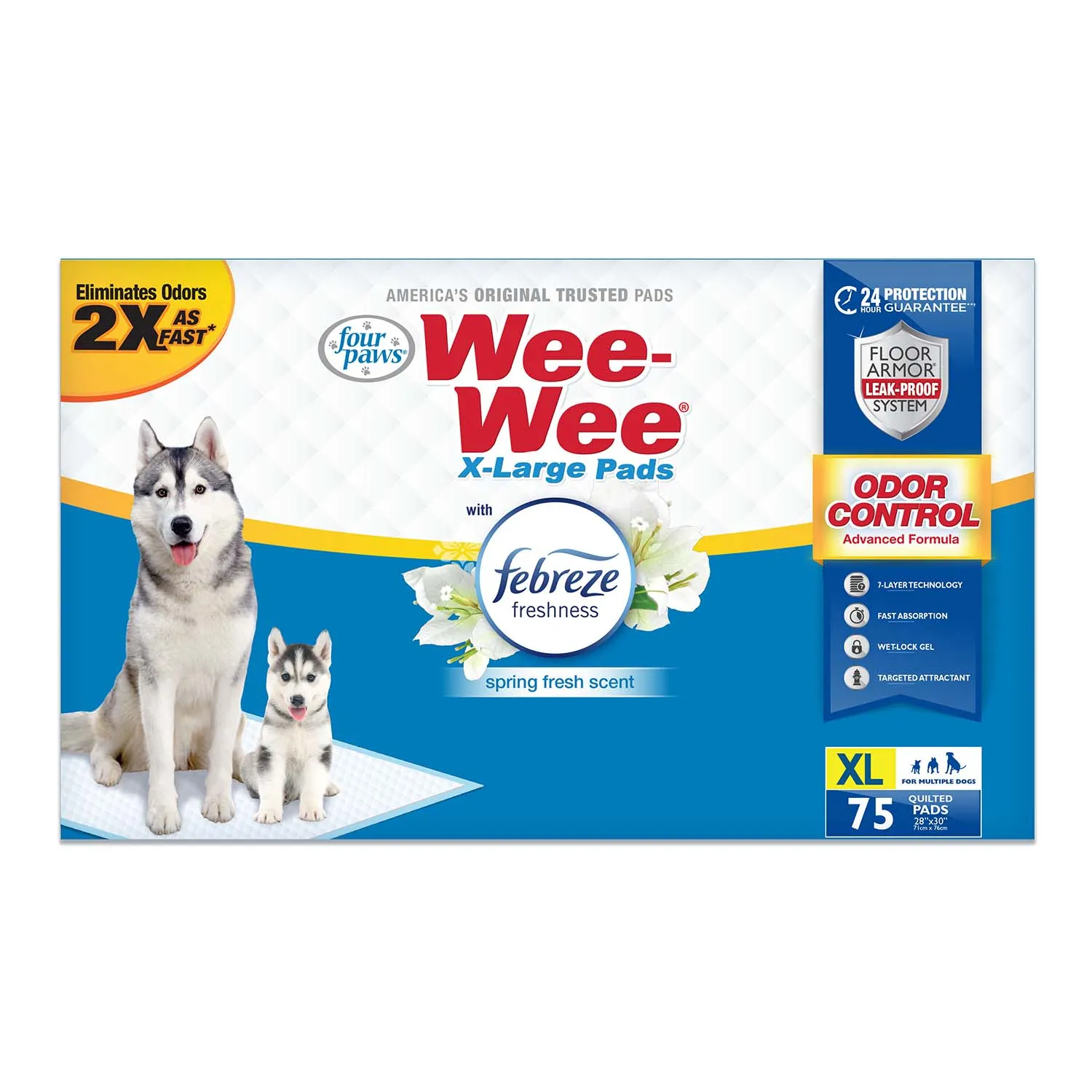 Wee-Wee Odor Control X-Large Dog Pads with Febreze Freshness