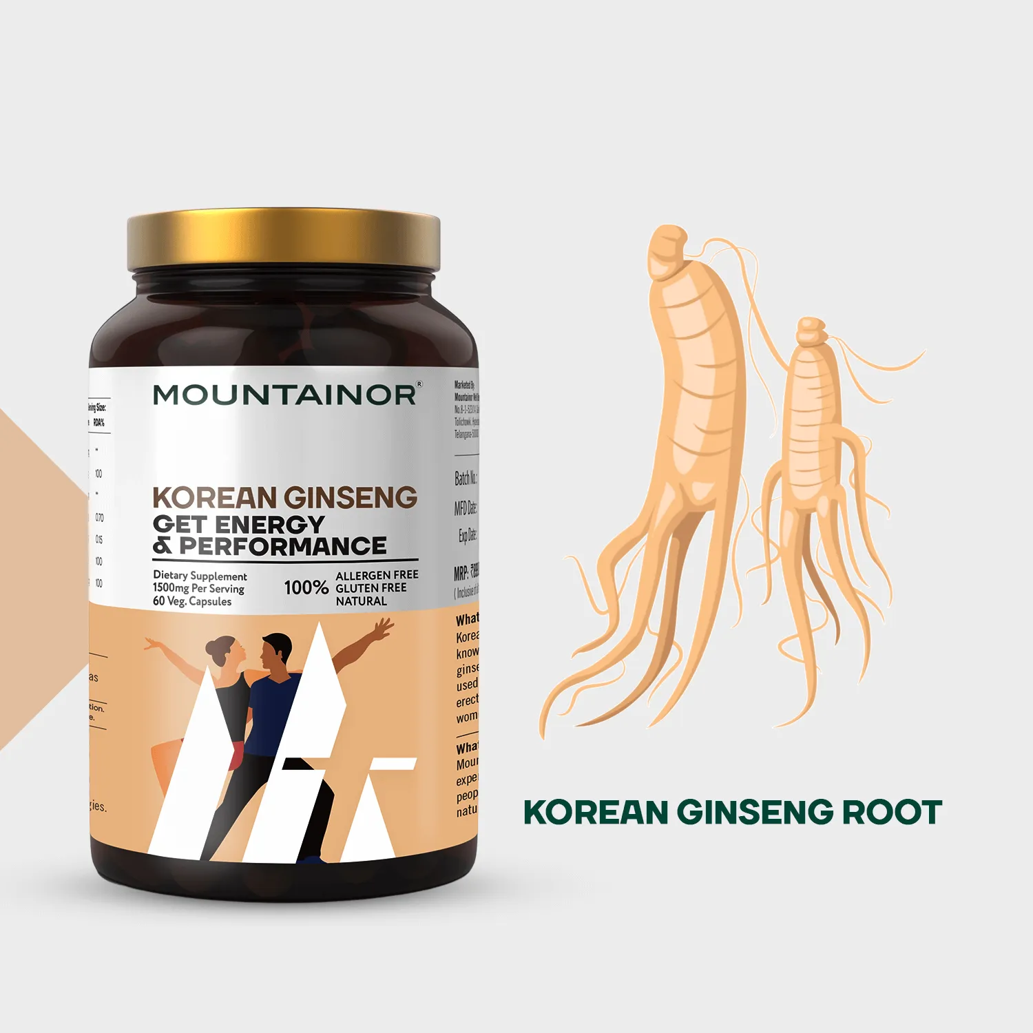 Wild Alaskan Omega-3 Fish Oil   Pure Korean Ginseng Root Extract (Combo)