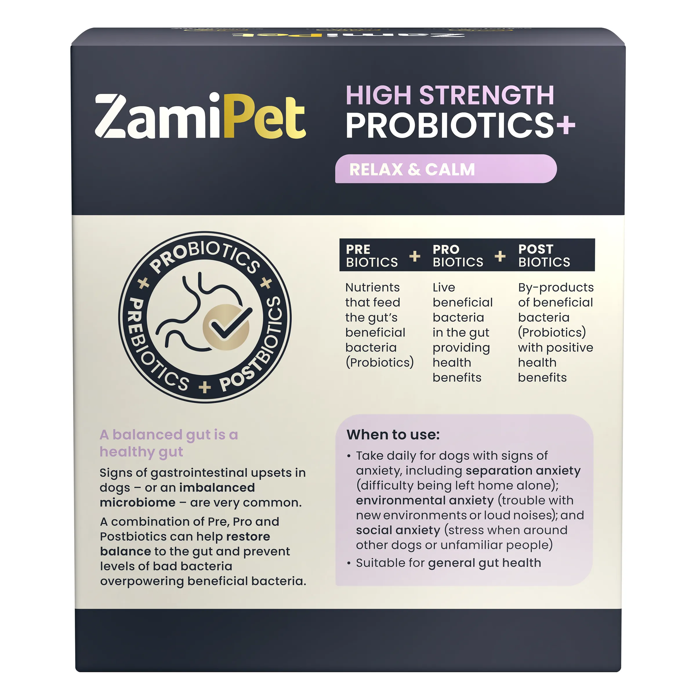 ZamiPet High Strength Probiotics Relax and Calm for Dogs 1.2g x 30 Sachets